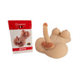 Camtoyz Raw Torso Transexual Rupol Piel Clara Beige displayed beside its packaging, showcasing realistic design and details.