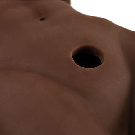 Camtoyz Raw Torso Masculino Nygel Piel Oscura Chocolate with detailed anatomical features and lifelike appearance.