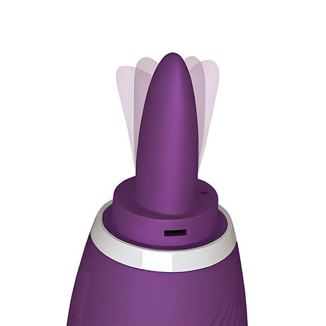 Adam & Eve The Femmina Licking Pump top view showcasing the fluttering tongue for enhanced pleasure.