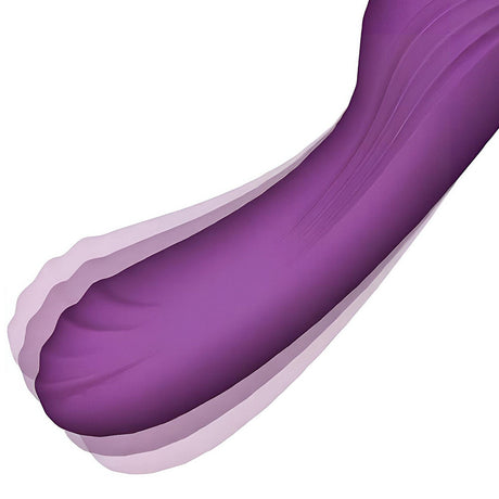 Adam & Eve The Femmina Licking Pump close-up showcasing its sleek purple design and textured surface.