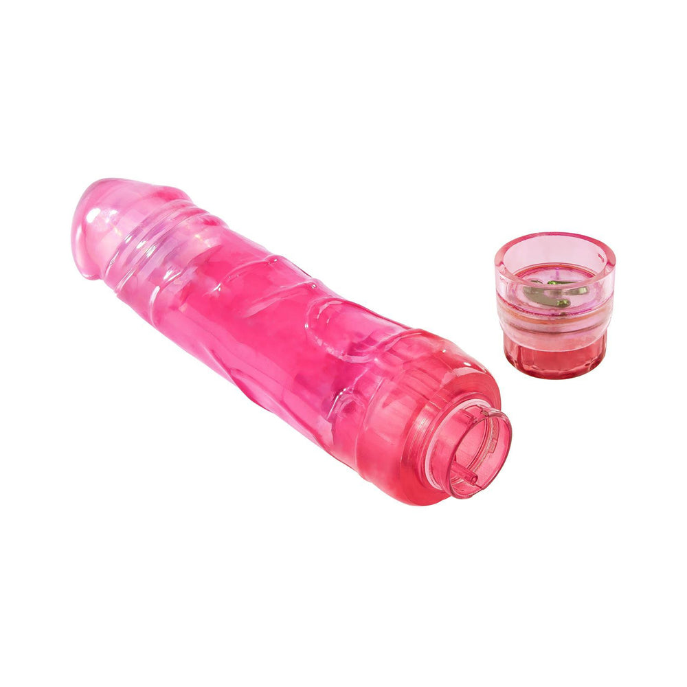 Adam & Eve Full Of Love Vibrator Pink with a removable cap for adjustable settings.