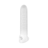 Performance Plus Stoic Silicone Penis Sheath Large, clear silicone sleeve for girth enhancement and textured sensations.