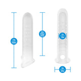 Performance Plus Stoic Silicone Penis Sheath Large dimensions and features displayed with measurements.