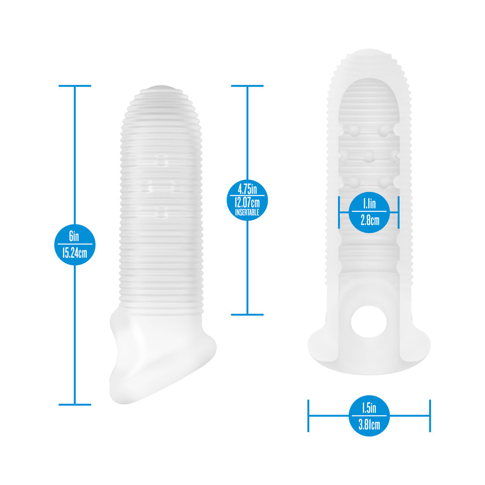 Performance Plus Mercenary Silicone Penis Sheath Small dimensions and features, measuring 4.75 inches insertable length.