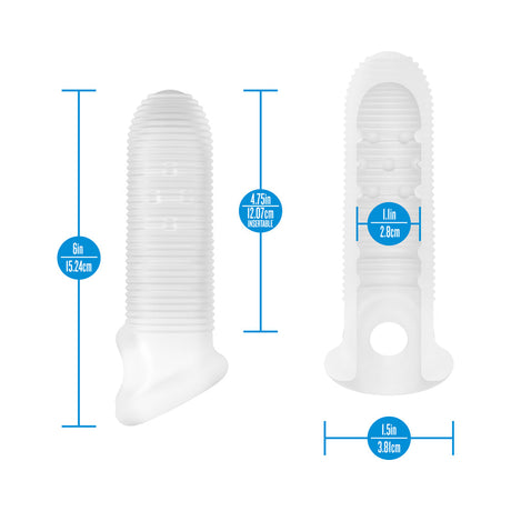 Performance Plus Mercenary Silicone Penis Sheath Small dimensions and features, measuring 4.75 inches insertable length.