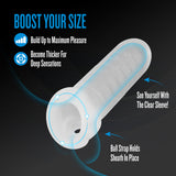 Performance Plus Mercenary Silicone Penis Sheath Small with text highlights on enhancing pleasure and size.