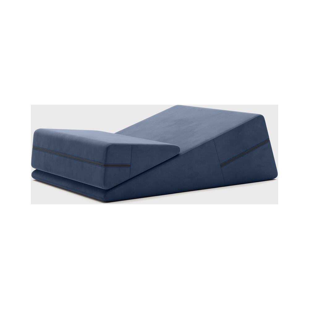 Liberator Wedge & Ramp Sex Combo Original Size Blue positioned for ergonomic support and comfort.