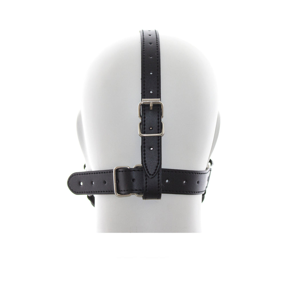 Ple'sur Face Harness Dog Bone Gag rear view highlighting adjustable straps and buckle design.