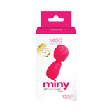 Vedo Miny Rechargeable Extra Mini Wand Pink packaging showcasing 10 vibration modes.