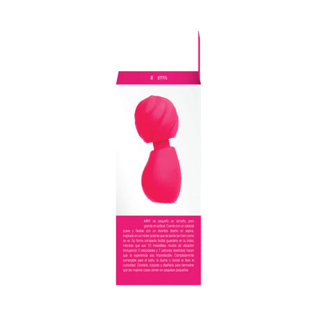 Vedo Miny Rechargeable Extra Mini Wand Pink packaging showing its compact design and ergonomic features.