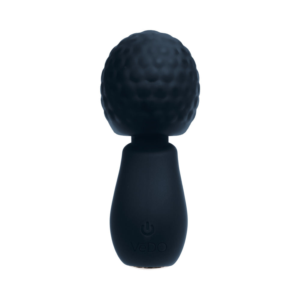 Vedo Moe Rechargeable Extra Mini Wand Black, pocket-sized massager with bold vibrations, compact and travel-ready.