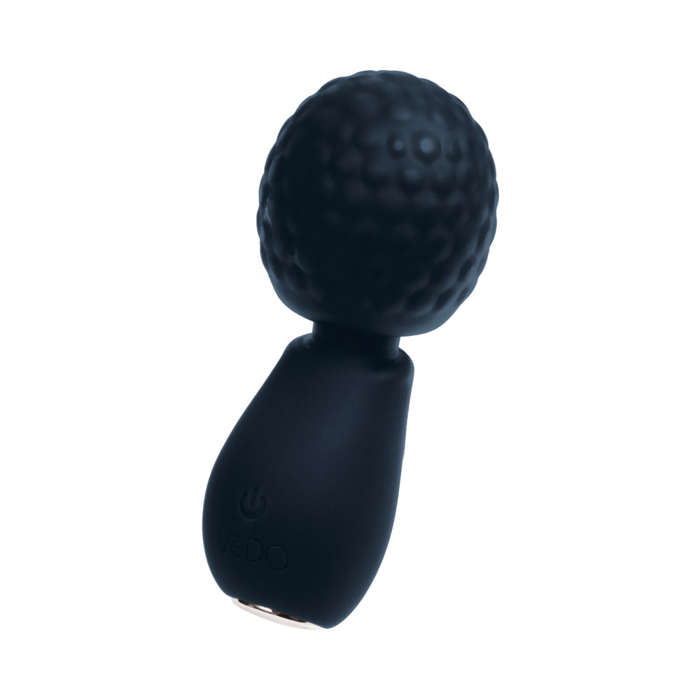 Vedo Moe Rechargeable Extra Mini Wand Black, pocket-sized massager with bold vibrations in sleek black design.