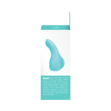 Vedo Luxi Rechargeable Clitoral Finger Vibe Turquoise in elegant packaging designed for precise pleasure.