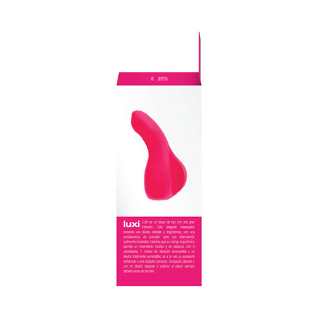 Vedo Luxi Rechargeable Clitoral Finger Vibe Pink packaging showcasing elegant design and ergonomic shape.