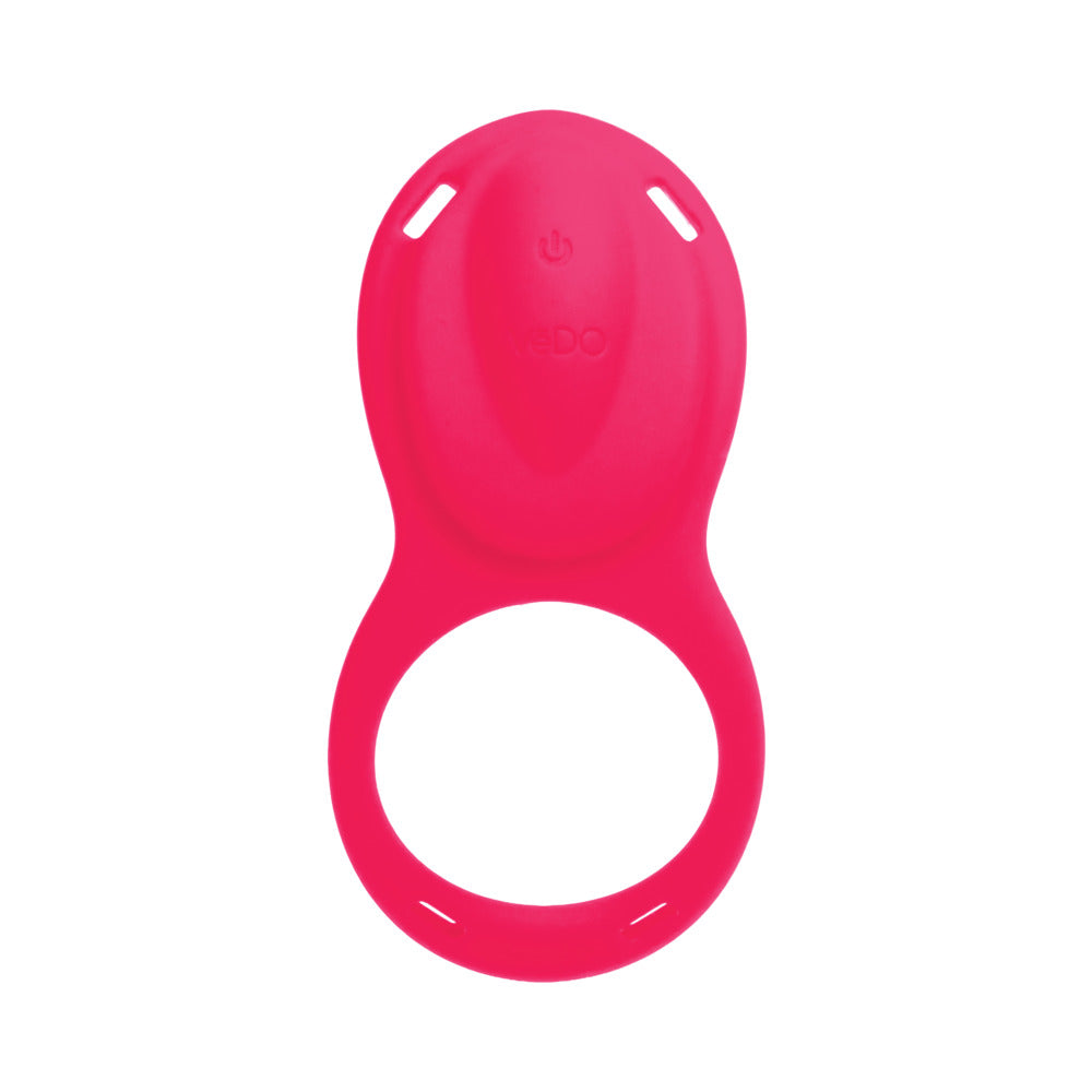 Vedo Riski Rechargeable Clitoral Vibe For Couples Pink, sleek pink wearable stimulator for shared pleasure.