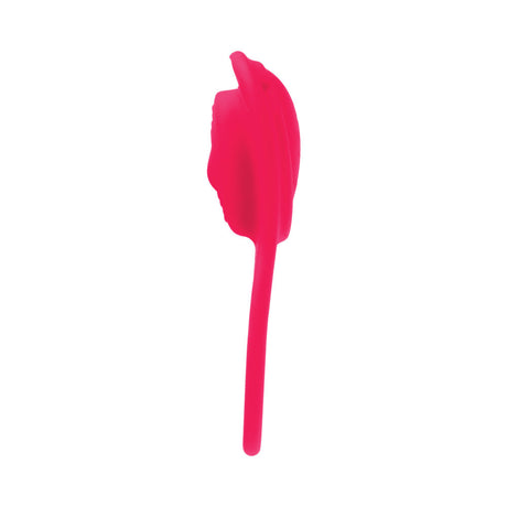 Vedo Riski Rechargeable Clitoral Vibe For Couples Pink shown side view, designed for intimate pleasure.