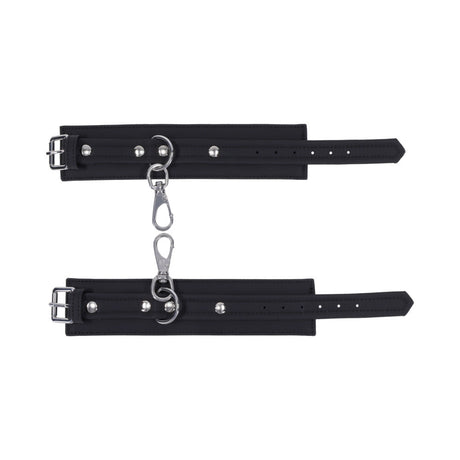 Sportsheets Signature Midnight Muse Handcuffs with soft silicone and silver hardware for refined restraint play.