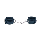 Sportsheets Signature Twilight Tease Handcuffs featuring sleek silver hardware and soft silicone for comfortable restraint.
