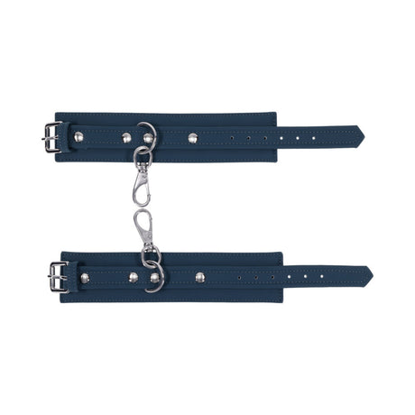 Sportsheets Signature Twilight Tease Handcuffs with sleek silver hardware and soft silicone material.