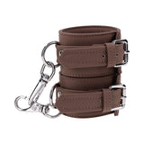Sportsheets Signature Dawn Dream Handcuffs in soft silicone with silver hardware for restraint play.