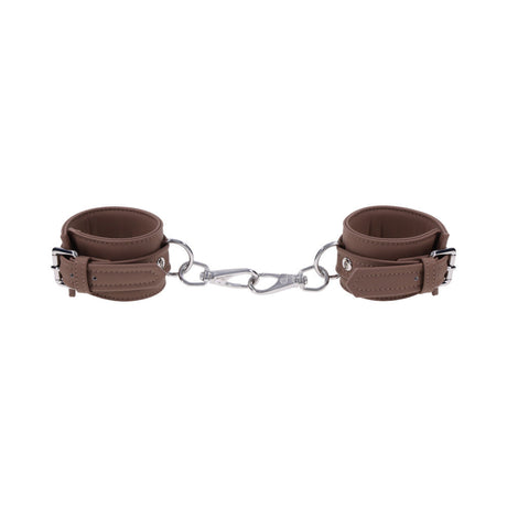 Sportsheets Signature Dawn Dream Handcuffs in soft silicone with silver hardware for restraint play.