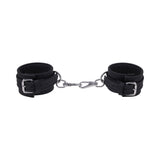 Sportsheets Signature Midnight Muse Ankle Cuffs in black with silver-tone hardware for stylish restraint play.