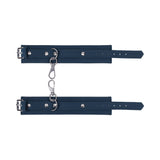 Sportsheets Signature Twilight Tease Ankle Cuffs with sleek silver hardware and soft silicone for secure restraint.
