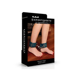 Sportsheets Signature Twilight Tease Ankle Cuffs packaging displayed with soft cuffs and quick-connect clips.