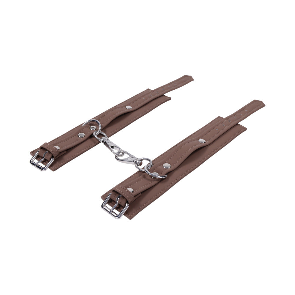 Sportsheets Signature Dawn Dream Ankle Cuffs in soft silicone with silver hardware for restraint play.