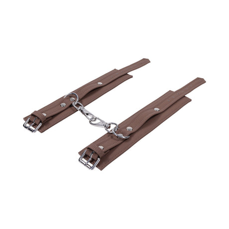 Sportsheets Signature Dawn Dream Ankle Cuffs in soft silicone with silver hardware for restraint play.