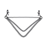 Sportsheets Signature Midnight Muse Nipple Jewelry featuring adjustable clamps and detachable chains in black metal.