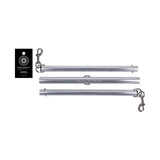 Sportsheets Signature Adjustable Spreader Bar shown with three integrated D-rings for customizable restraint.