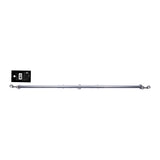 Sportsheets Signature Adjustable Spreader Bar displayed with labels, showcasing its sleek metal design.