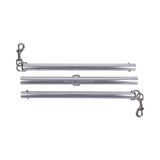 Sportsheets Signature Adjustable Spreader Bar, lightweight all-metal restraint accessory with adjustable length and integrated D-rings.