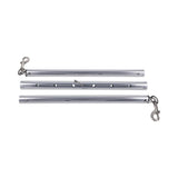 Sportsheets Signature Adjustable Spreader Bar shown in three adjustable metal sections with clasps.