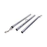 Sportsheets Signature Adjustable Spreader Bar with three adjustable metal lengths and D-ring attachments.