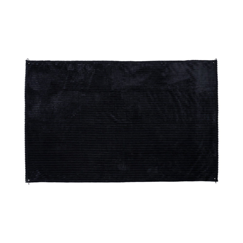 Sportsheets Signature Waterproof Blanket in plush ribbed black texture for added comfort and protection during intimate moments.