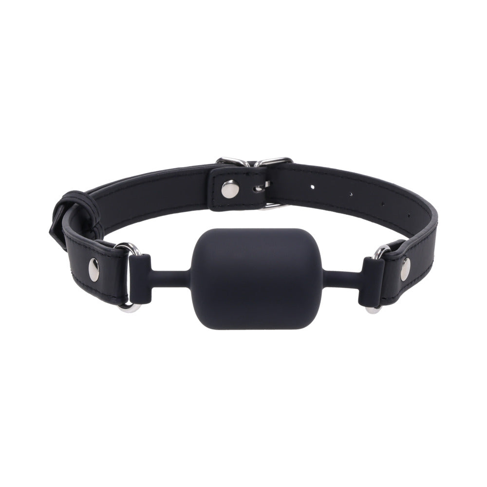 Sportsheets Signature Midnight Muse Barrel Gag with sleek cylindrical design for comfortable power-exchange play.