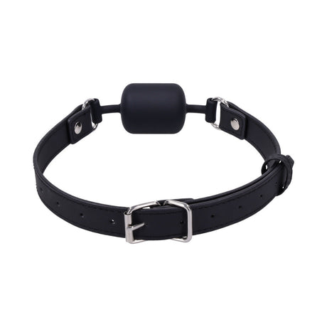 Sportsheets Signature Midnight Muse Barrel Gag with sleek cylindrical barrel shape and adjustable strap.