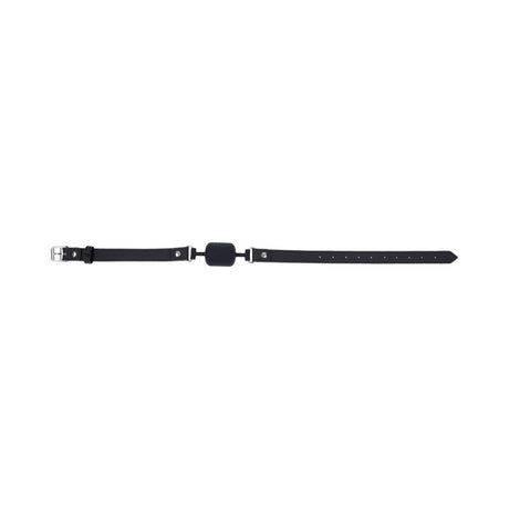 Sportsheets Signature Midnight Muse Barrel Gag showcased on a sleek black strap for power-exchange play.
