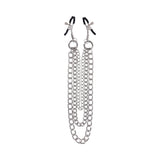 Sportsheets Signature Exchangeable Nipple Jewelry Silver with adjustable clamps and detachable chains in silver metal.