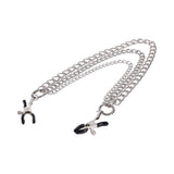 Sportsheets Signature Exchangeable Nipple Jewelry Silver with adjustable clamps and detachable chains.