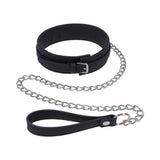 Sportsheets Signature Midnight Muse Collar & Leash with cashmere-touch silicone and silver hardware.
