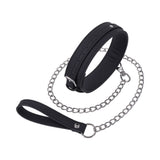 Sportsheets Signature Midnight Muse Collar & Leash featuring soft silicone and sleek silver hardware.