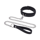 Sportsheets Signature Midnight Muse Collar & Leash with soft silicone collar and detachable chain leash.