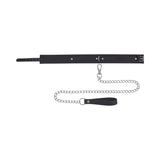 Sportsheets Signature Midnight Muse Collar & Leash featuring soft silicone, silver hardware, and detachable chain leash.