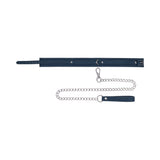 Sportsheets Signature Twilight Tease Collar & Leash in soft silicone with silver hardware, adjustable design for comfort.