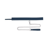 Sportsheets Signature Twilight Tease Collar & Leash in navy with sleek silver hardware and chain leash.