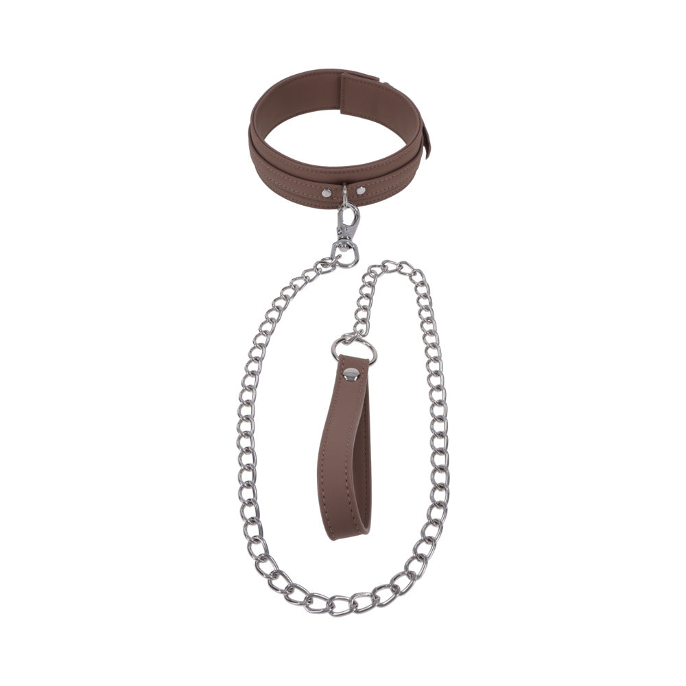 Sportsheets Signature Dawn Dream Collar & Leash with soft silicone and sleek silver hardware.