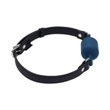 Sportsheets Signature Twilight Tease Barrel Gag in sleek black and blue design for bondage and submission play.